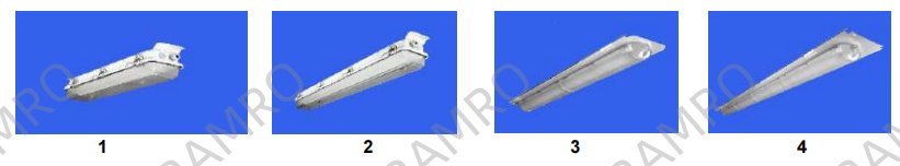 LED luminaire with housing made of stainless steel and polycarbonate diffuser, MIR LED make Glamox (IK10)