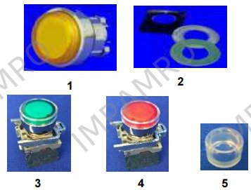384148 Illuminated pushbutton switches with momentary contact (continuation), bore 22 mm diam, make Telemecanique
