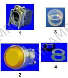384334 LED Illuminated pushbutton switches with momentary contact, bore 22 mm diam, make Telemecanique