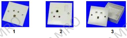 Receptacles, British, for surface mounting