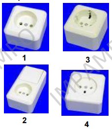 Receptacles, European, for surface mounting