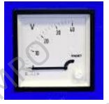 Measuring instruments - Voltmeters, moving coil, panel mounting 72x72 mm