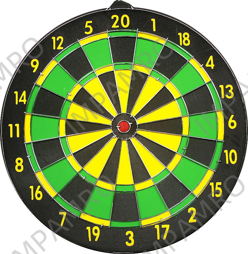 DARTBOARD WITH ARROW 6'S