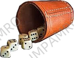 DICE WITH LEATHER CUP