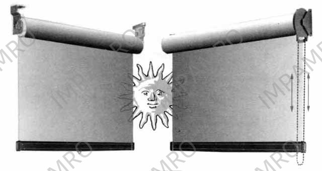 SOLAR SHADE SPRING ROLLER TYPE, WITH FURTHER DETAIL
