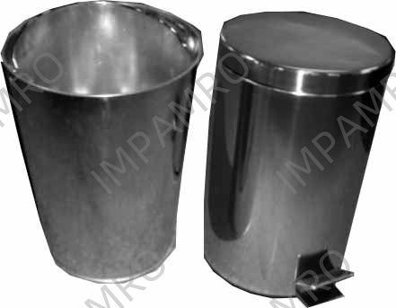 WASTE BASKET PEDAL FLIP SUS, W/INNER GALV BACKET 12LTR