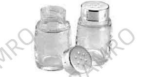 PEPPER SHAKER GLASS WITH STAINLESS STEEL TOP