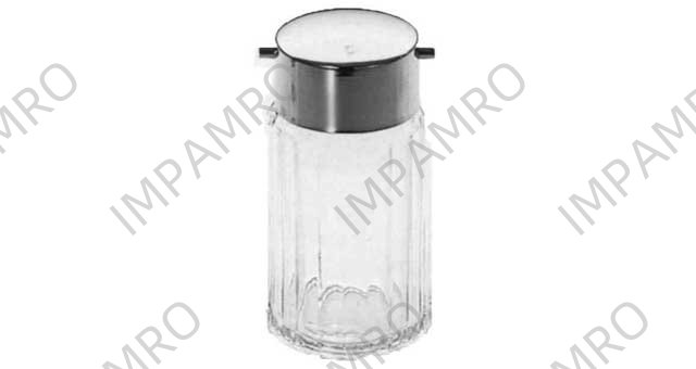 SAUCE BOTTLE GLASS 330CC, WITH STAINLESS STEEL TOP
