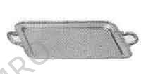 SERVICE TRAY RECTANGULAR HANDLED STAINLESS 455X340MM