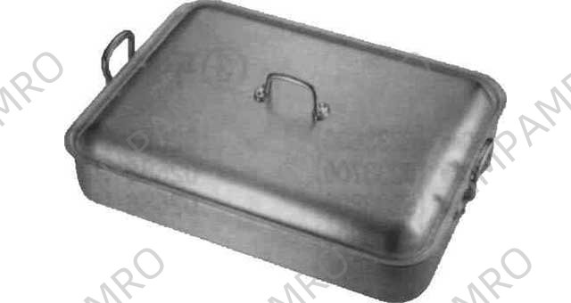 ROASTING PAN ALUMINIUM W/LID, 350X250X70MM