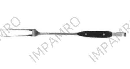COOK'S FORK STAINLESS STEEL WITH WOODEN HANDLE 420MM