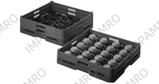 RACK CUP DISH WASHER PLASTIC, 500X500X130MM 20 POCKETS