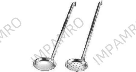 SHALLOW LADLE STAINLESS STEEL PERFORATED BOWL HANDLE L:255MM