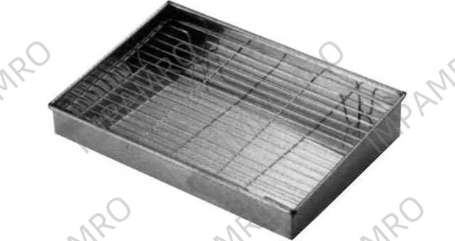 GRID WITH DRIP PAN S. STEEL, 375X255MM