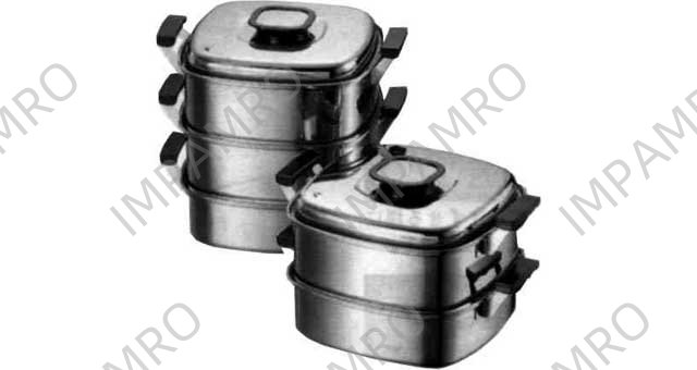 FOOD STEAMER CHINESE S.STEEL, 3 TIERS WITH LID 290MMX290MM
