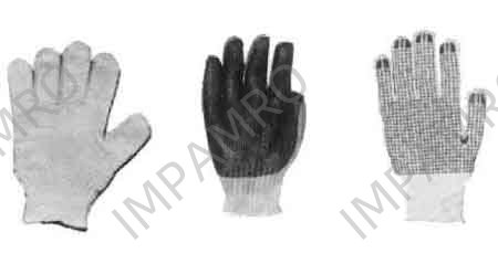GLOVES WORKING COTTON, RUBBER COATED PALM