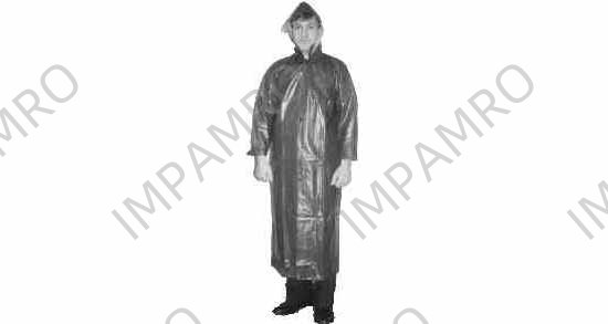 RAIN COAT WITH HOOD, CLOTH LINED RUBBER SIZE M