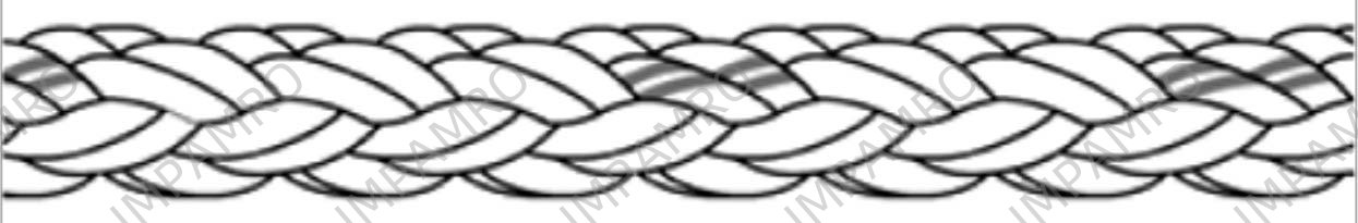 ROPE MOORING PP/POLYESTER, 12ST CROSS 9-1/4"CIR X 200MTR