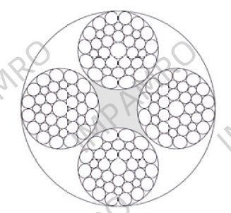 ROPE WIRE NON ROTATING 4STRAND, LANKOFOUR 22MMDIAX200MTR