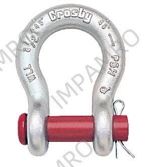 CROSBY, FORGED ANCHOR SHACKLE, (BA) ROUND PIN TY, G-213, GALV, 3/8′