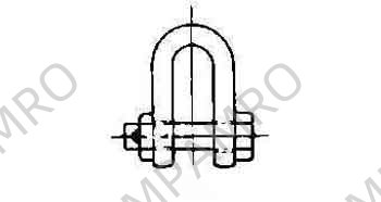 SHACKLE STRAIGHT HEX HEAD BOLT, UNGALV JIS-SB 60MM SWL 22TON
