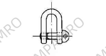 SHACKLE STRAIGHT EYE BOLT, UNGALV JIS-SD 34MM SWL 5.0TON