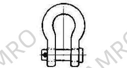 SHACKLE BOW FLAT HEAD PIN, UNGALV JIS-BA 90MM SWL 50TON