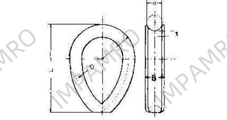 WIRE ROPE THIMBLE A-TYPE GALV, 44MM