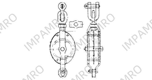BLOCK GUY STEEL SWIVEL DOUBLE, JIS-F3419-MS2B 160MM W/BECKET