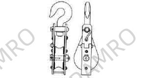 BLOCK STEEL SNATCH WITH HOOK, JIS-F3422-SM 200MM