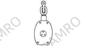 BLOCK WOODEN WITH HOOK, JIS-F3426-W1AH SINGLE 140MM