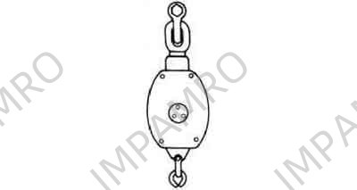 BLOCK WOODEN W/SHACKLE SD24 &, BECKET F3426-W3BS TRIPLE 220MM