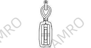 BLOCK WOOD W/THIMBLE&SHACKLE, W1 SINGLE 120MM