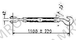 TURNBUCKLE GALV TB-21-361, JAW&HOOK FRAME BODY B/L 36TON