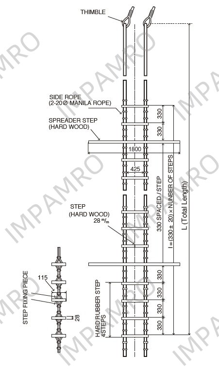 PILOT LADDER B-TYPE 12MTR STEP, LENGTH, SPECIFY TOTAL LENGTH