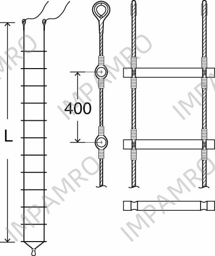 LADDER ROPE ROUND STEP, FOR EUROPEAN W/FURTHER DETAIL