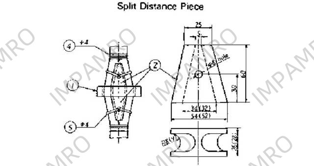 SPLIT DISTANCE PIECE, FOR 16MM MANILA ROPE