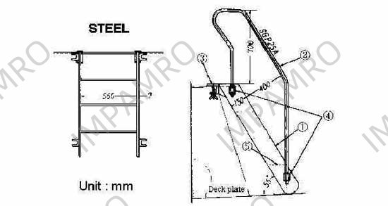 LADDER BULWARK STEEL, WITH FURTHER DETAIL
