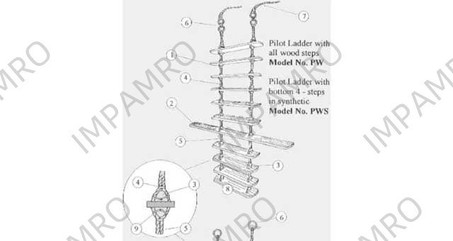 LADDER PILOT W/STEP BRACE TYPE, SOLAS APPROVED WITH DETAIL