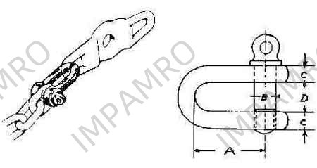 SHACKLE FOR MACGREGOR HATCH, KL-60