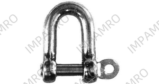 SHACKLE D-TYPE SCREW PIN, S. STEEL 25MM SWL 2.0TON