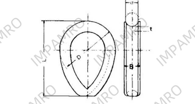 WIRE ROPE THIMBLE A-TYPE, S.STEEL 34MM