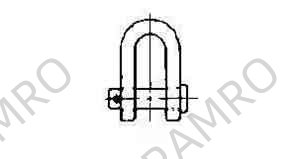 SHACKLE STRAIGHT FLAT HEAD PIN, UNGALV JIS-M-SA 65MM SWL 25TON