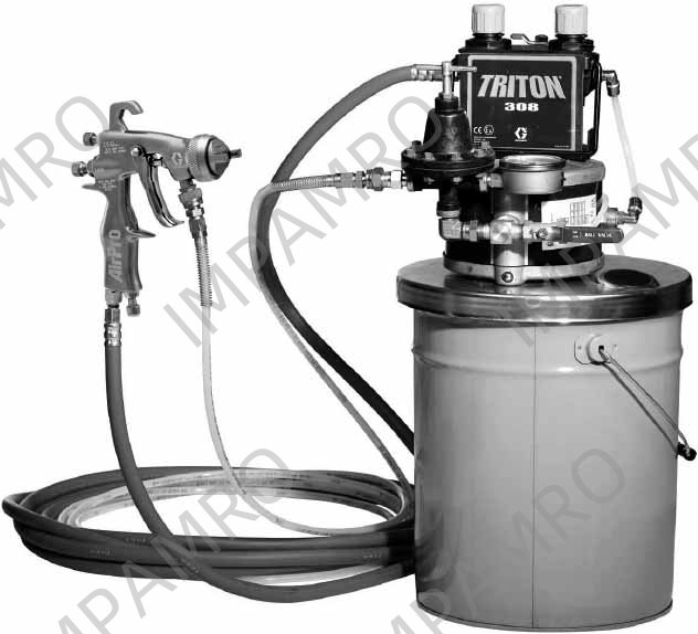 SPRAYER GRACO TRITON ALUM HAND, PAIL MOUNT HVLP SPRAY #233470