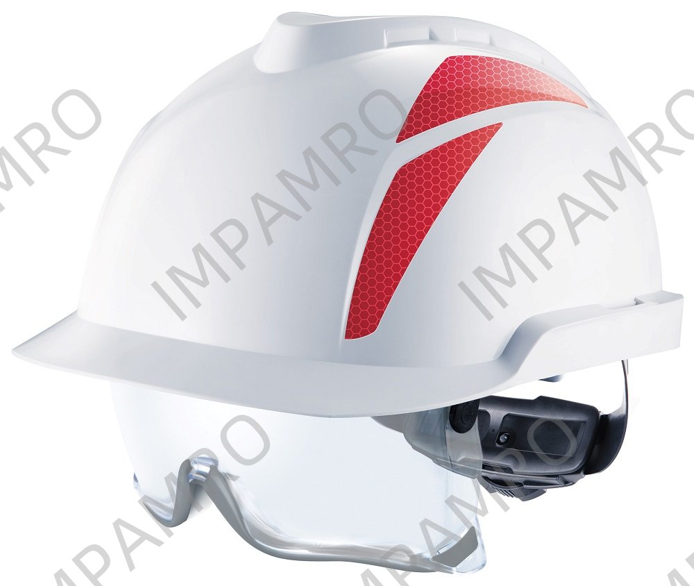 HELMET SAFETY W/SPECTACLE, VENTED MSA V-GARD 930 YELLOW