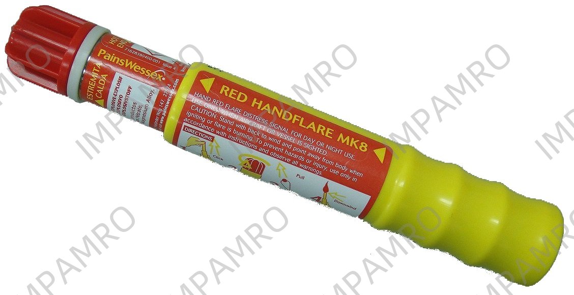 RED HAND FLARE MK8 PAINSWESSEX, 9529000 SOLAS/MED APPROVED