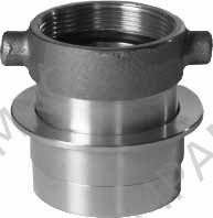 ADAPTER FIREHOSE BRASS MACHINO, 2-1/2" MALE/THREAD 2" FEMALE