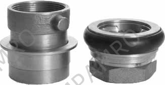 ADAPTER FIREHOSE BRASS MACHINO, 1-1/2" FEMALE/THREAD 2" FEMALE