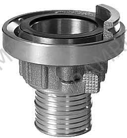 COUPLING HOSE BRASS SMS, 2-1/2" HOSE END 50MM
