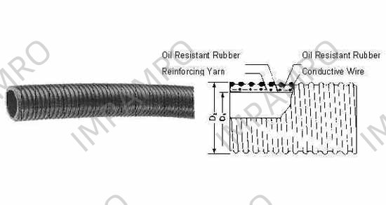 HOSE OIL SUCTION/DELIVERY, RUBBER 7KG 75MM